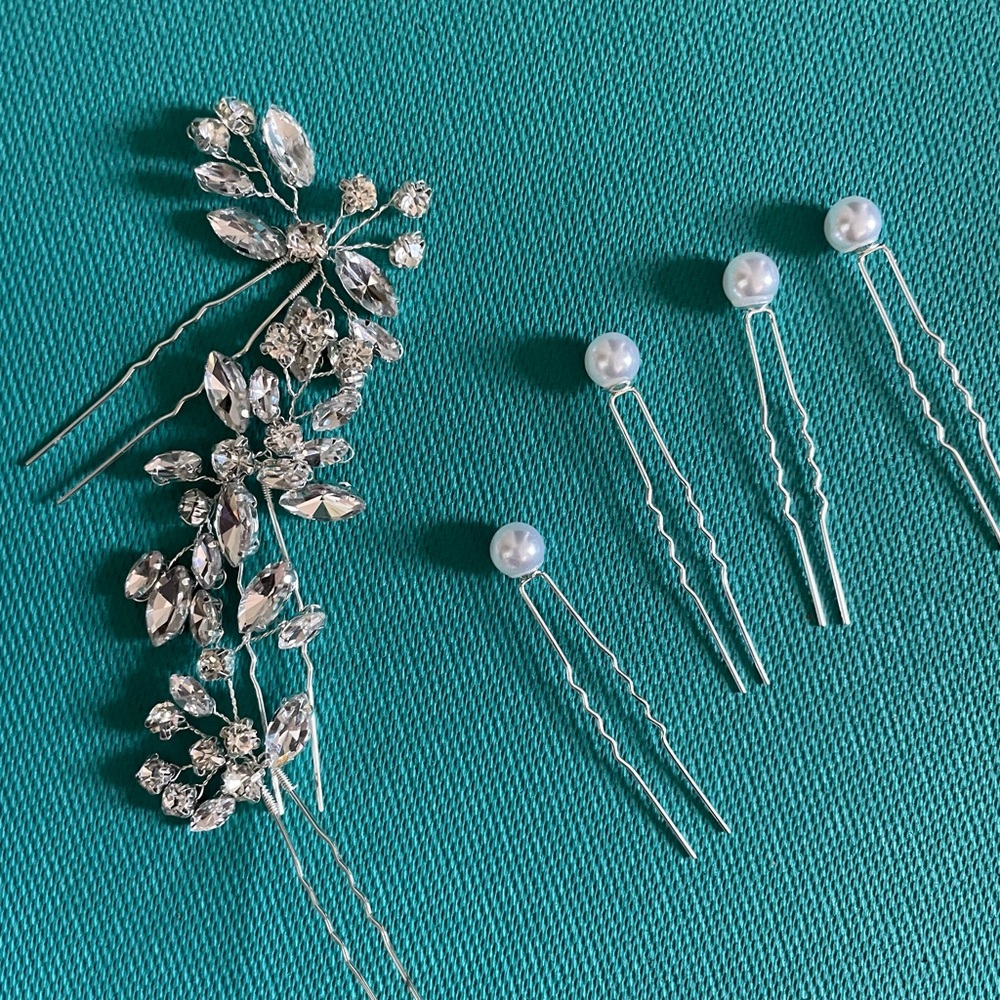 NEW Rhinestone, pearl pin hair accessories. Great for bridal occasions!
